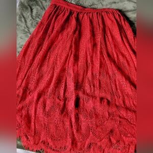 Southern Gothic Skirt & Top in Crimson spiderweb